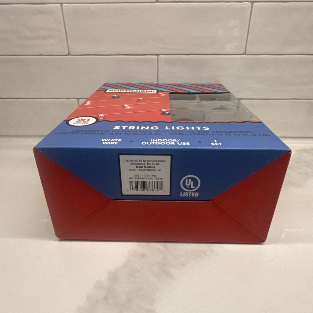 Patriotic Globe String Lights Red White & Blue Indoor/Outdoor 15.8 FT July 4th